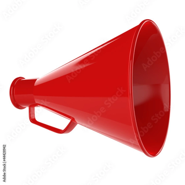 Fototapeta 3D Bullhorn... Retro megaphone in a red color
