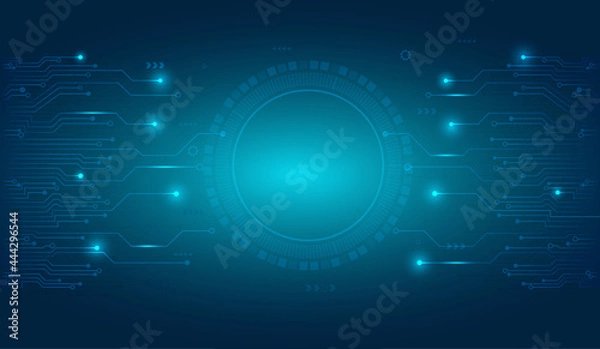Obraz Background circuit blue technology connecting network wallpaper.Abstract futuristic hi-tech concept.