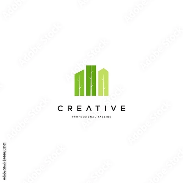 Fototapeta Tree Town Icon Logo Design Element