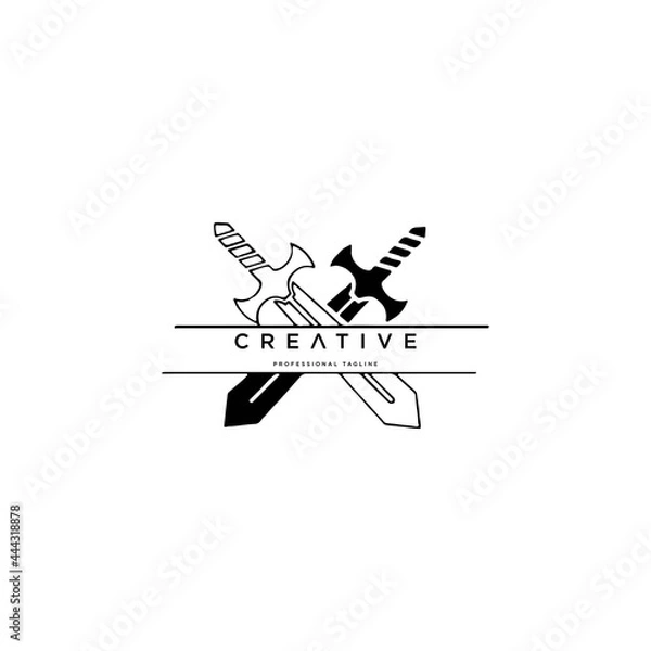 Fototapeta sword logo icon vector illustration design