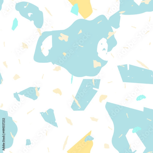 Fototapeta Terrazzo seamless pattern. Blue classic flooring