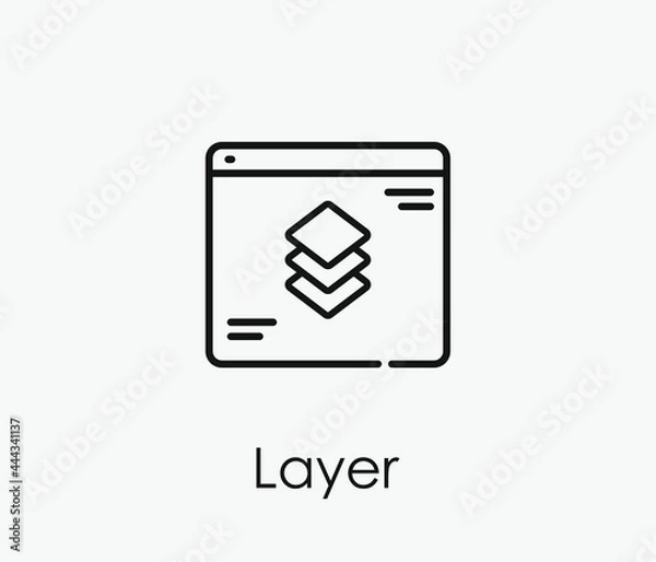 Fototapeta Layer vector icon. Editable stroke. Symbol in Line Art Style for Design, Presentation, Website or Apps Elements, Logo. Pixel vector graphics - Vector