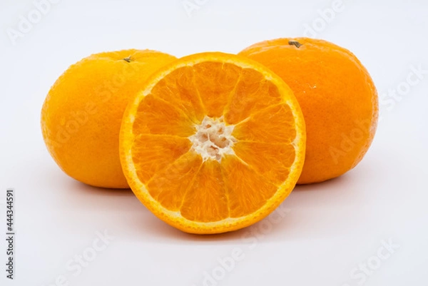 Fototapeta Fresh orange isolated on white background