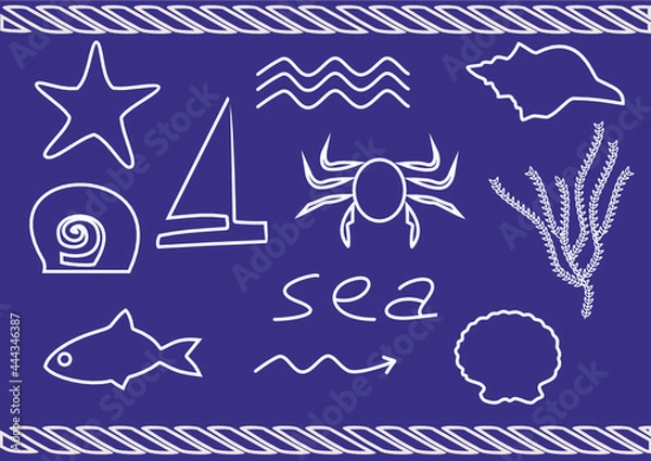 Obraz hand drawn sea signs