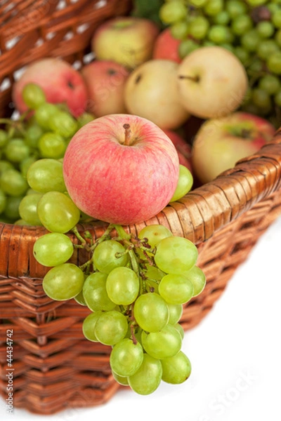 Fototapeta apples and grapes