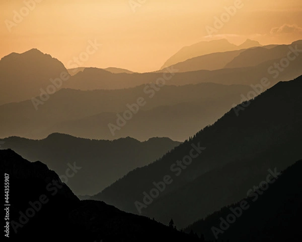 Fototapeta sunrise in mountains