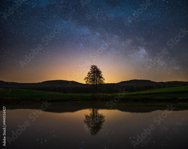 Fototapeta Milky way over the lake