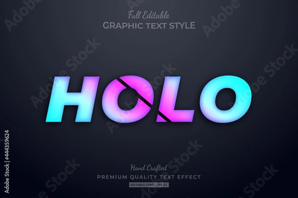 Fototapeta Holo Gradient premium text effect editable
