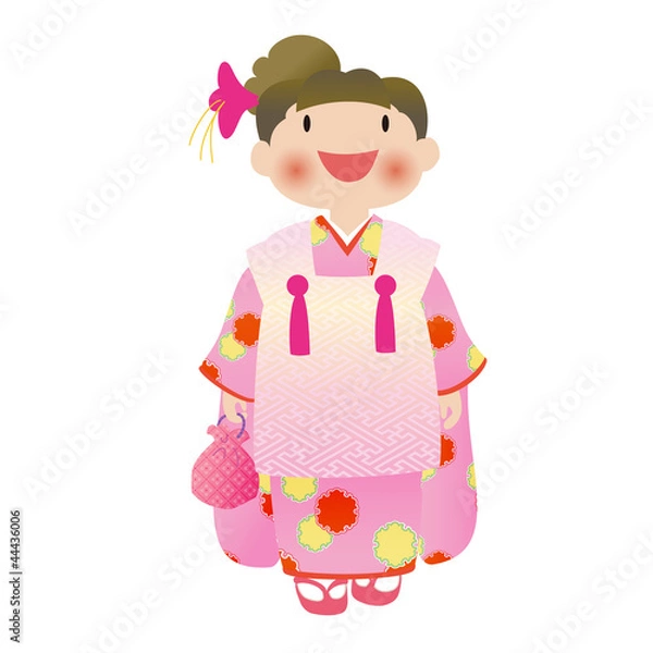 Fototapeta 七五三の3歳の女の子