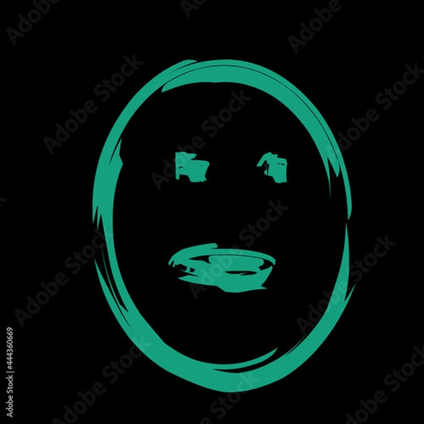 Obraz abstract face design with one line