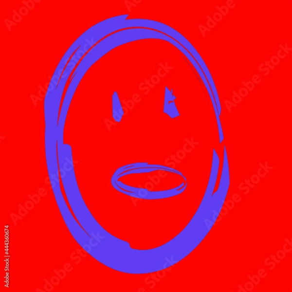 Obraz abstract face design with one line