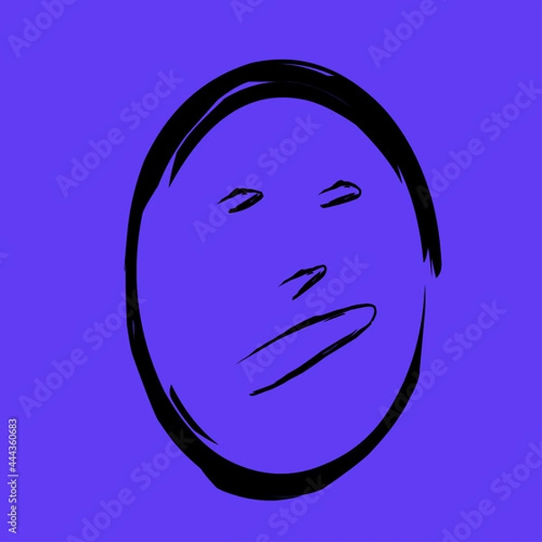 Obraz abstract face design with one line