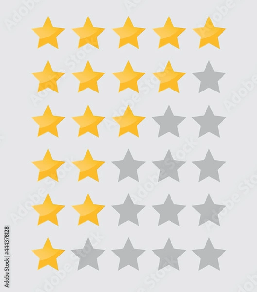 Fototapeta Five stars icon isolated on white background. Stars rating icon for website and mobile apps. Vector illustration