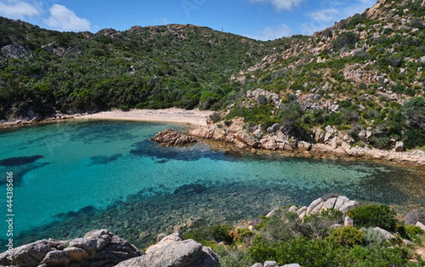 Obraz Cala Brigantina beach, little cove in Caprera island, Sardinia