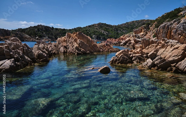 Obraz Cala Brigantina beach, little cove in Caprera island, Sardinia