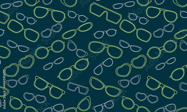 Obraz Vector colorful glasses frames accessories seamless pattern. Great for eyewear themed fabric, wallpaper, packaging.

