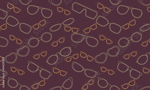 Obraz Colorful glasses seamless pattern background.  Great for eyewear themed fabric, wallpaper, packaging.

