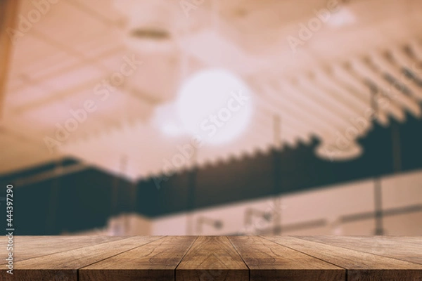 Obraz 3D rendering, wooden top table on isolate blurred background