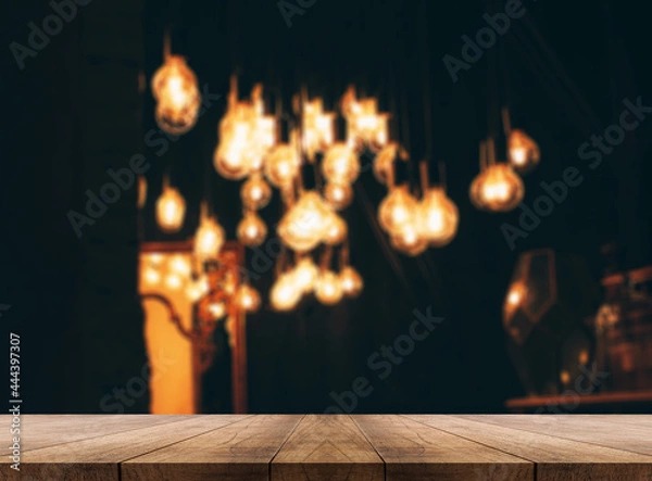 Fototapeta 3D rendering, wooden top table on isolate blurred background
