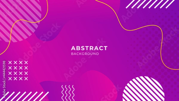 Fototapeta Purple and pink gradient geometric shape background. Abstract background vector illustration