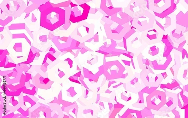 Fototapeta Light Pink, Yellow vector layout with hexagonal shapes.