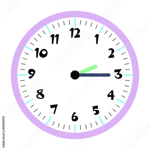 Obraz Clock vector 2:15am or 2:15pm