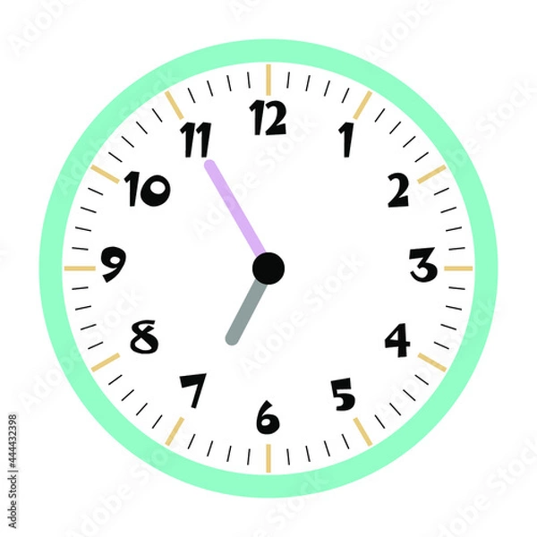 Obraz Clock vector 6:55am or 6:55pm