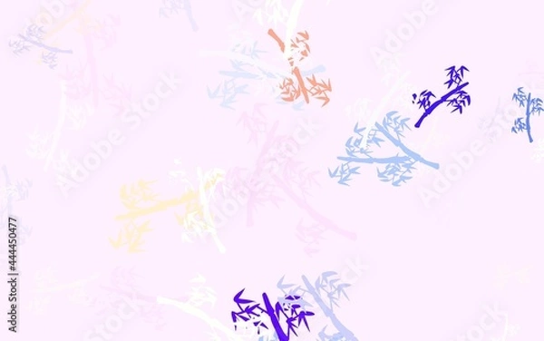 Obraz Light Pink, Yellow vector abstract backdrop with branches.