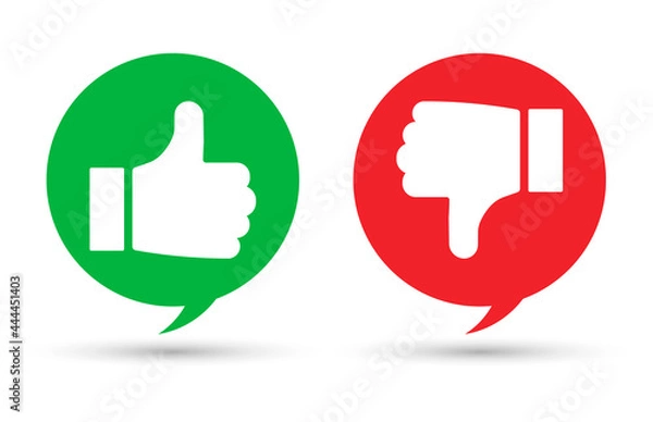 Fototapeta Yes and No icons / web buttons.Vector illustration isolated on white background.