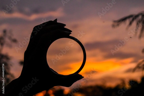 Obraz silhouette of a person with a ring