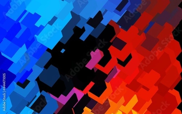 Fototapeta Dark Blue, Red vector backdrop with rhombus.