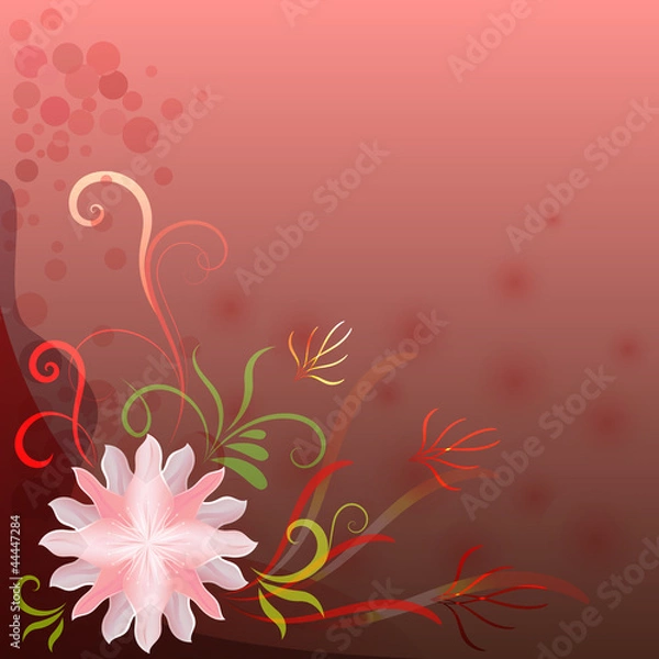 Obraz Flower purple vector card with copy space.