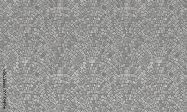 Obraz Top view on street arched stone pavement