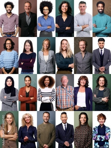 Obraz Group of beautiful people in front of a background