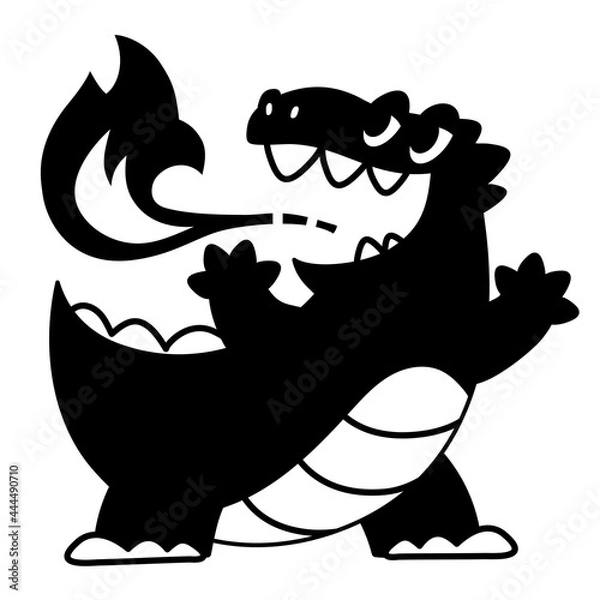 Obraz 火を吹く怪獣のイラスト