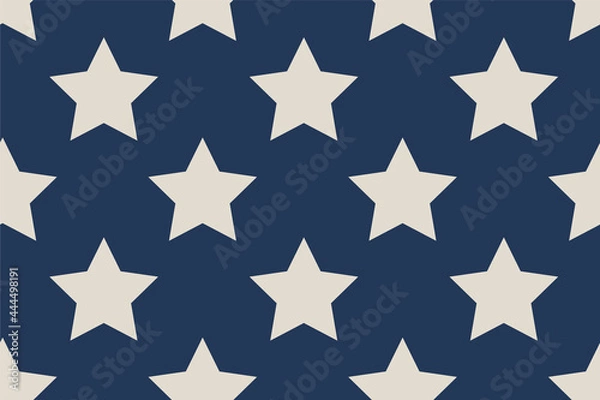 Fototapeta Stars Seamless vector pattern isolated on navy blue background. Flat star pattern design illustration eps10.