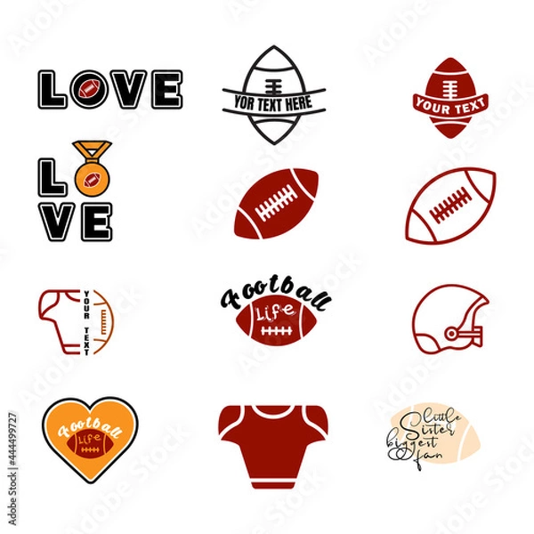 Fototapeta American football. simple design editable. Design template vector