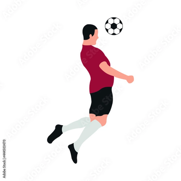 Fototapeta Illustration vector graphic of a man heading the ball. Perfect for website, presentation, or anything about football.