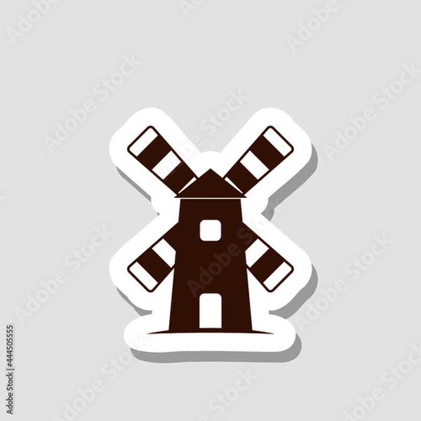 Fototapeta Windmill alternative wind turbine icon isolated on gray background