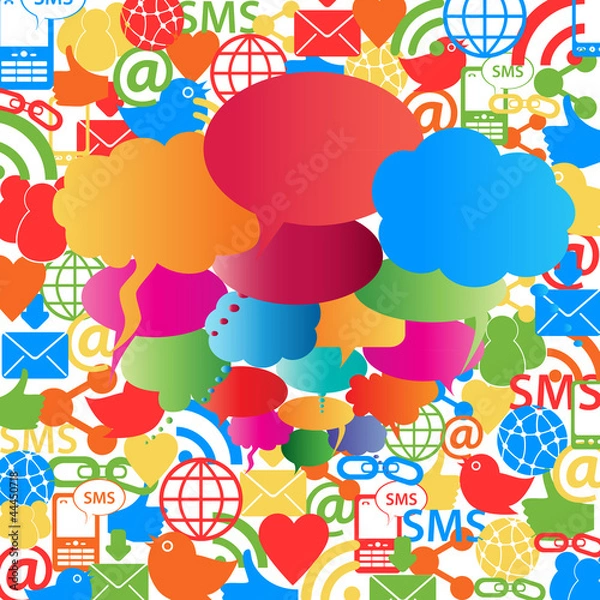 Fototapeta Social network speech bubbles
