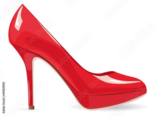 Fototapeta Red high-heeled shoe