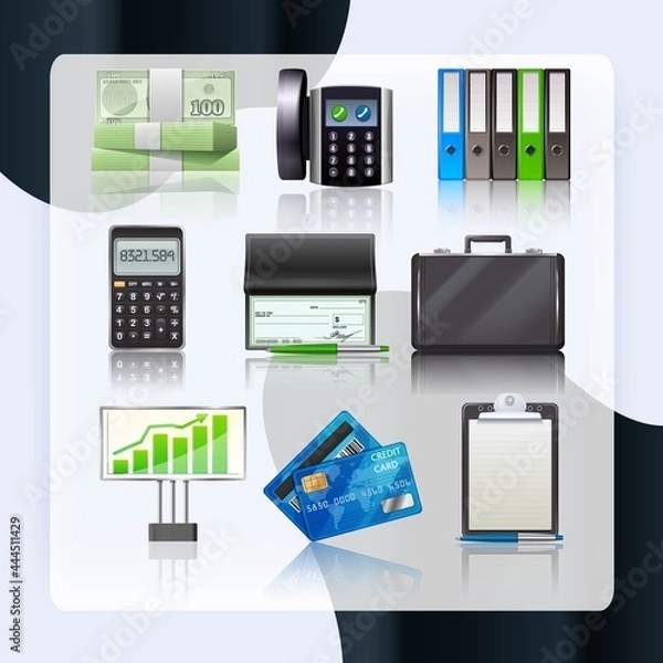 Fototapeta Business Icons Set vector design illustration
