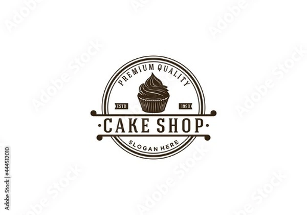 Obraz cake shop logo template in white background