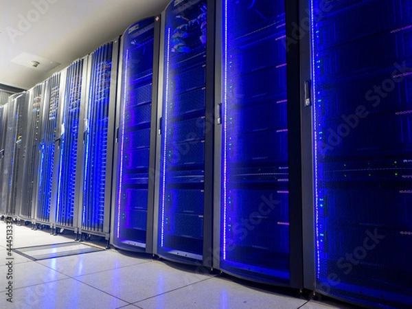 Fototapeta Server room data center. Backup, mining, hosting, mainframe