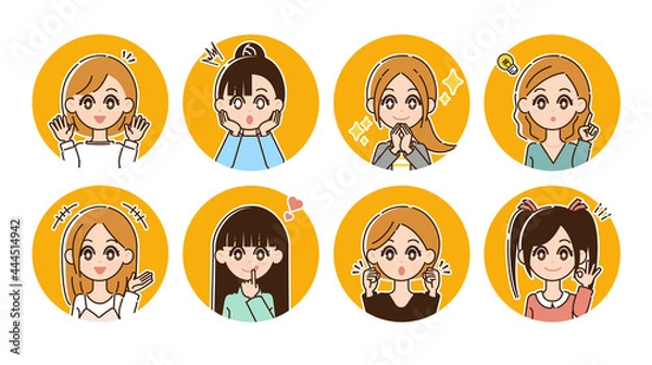 Fototapeta ポジティブな女性のイラスト