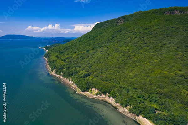 Obraz 【香川県 高松市】夏の屋島と入道雲　ドローン　空撮
