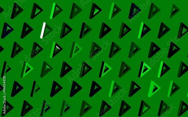 Fototapeta Dark Green vector background with triangles.