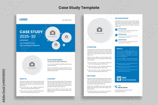 Obraz Case Study Creative Template, Flyer Template, Double Side Flyer, Brochure Cover, Poster Template design