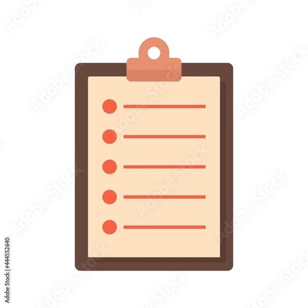 Obraz Paper clipboard icon flat isolated vector