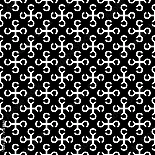 Fototapeta Abstract white patterns on black background, Abstract vector wallpaper, Seamless pattern background.